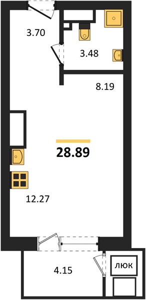 ЖК «СОК» — Студия, 28,89 м²